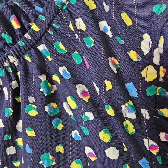 EUC LIKE NEW BETSEY'S BOUTIQUE SHOP SPECKLED MOCK NECK RUFFLE EDGES TANK TOP SM - Picture 11 of 15